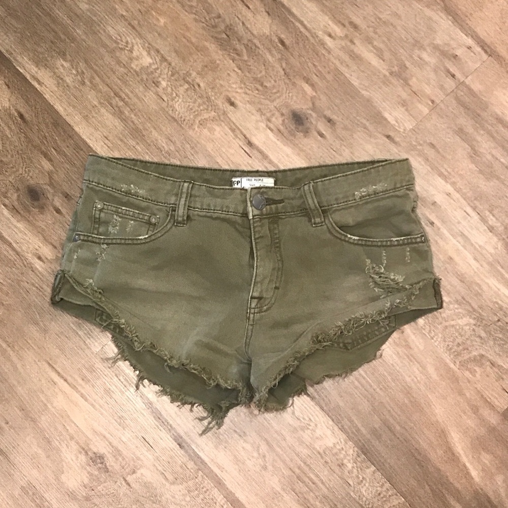 Free People Army Green Shorts